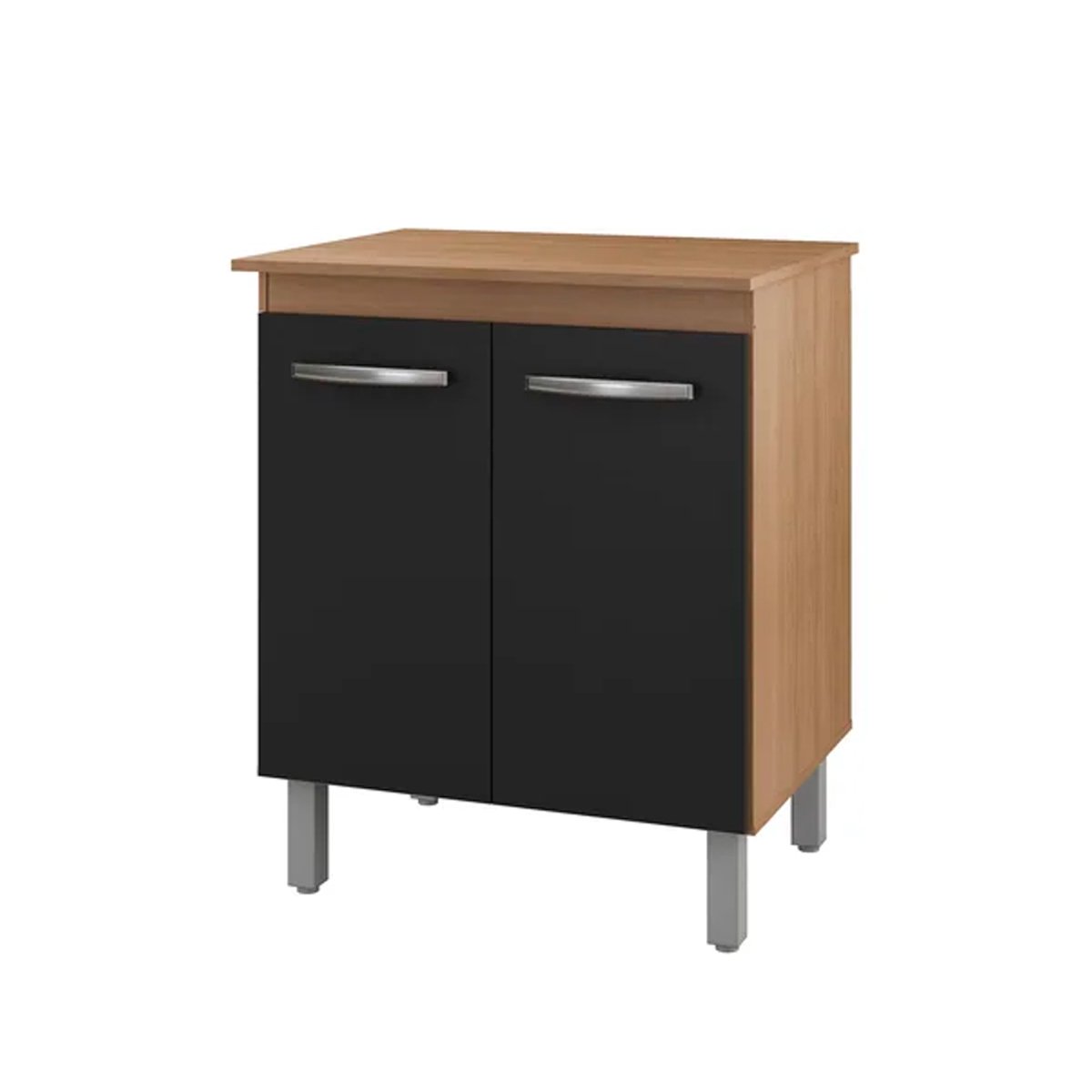 Balcão Multiuso de Cozinha 2 Portas Helena Savana / Preto