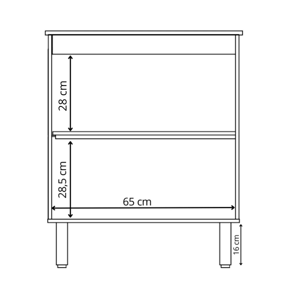 Balcão Multiuso de Cozinha 2 Portas Helena Savana / Preto