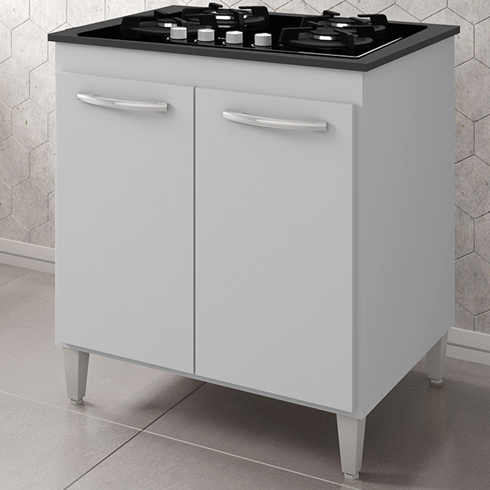 Balcao 70cm Com Tampo Para Cooktop 4 Bocas 9250 Branco Mobbs