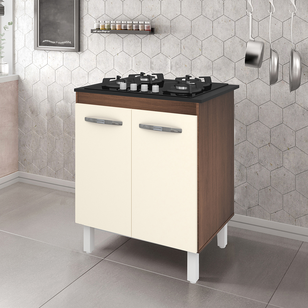 Balcao 70cm Com Tampo Para Cooktop 4 Bocas 9250 Savana Off White Mobbs