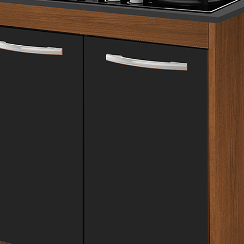 Balcao 70cm Com Tampo Para Cooktop 4 Bocas 9250 Savana Preto Mobbs
