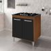 Balcao 70cm Com Tampo Para Cooktop 4 Bocas 9250 Savana Preto Mobbs