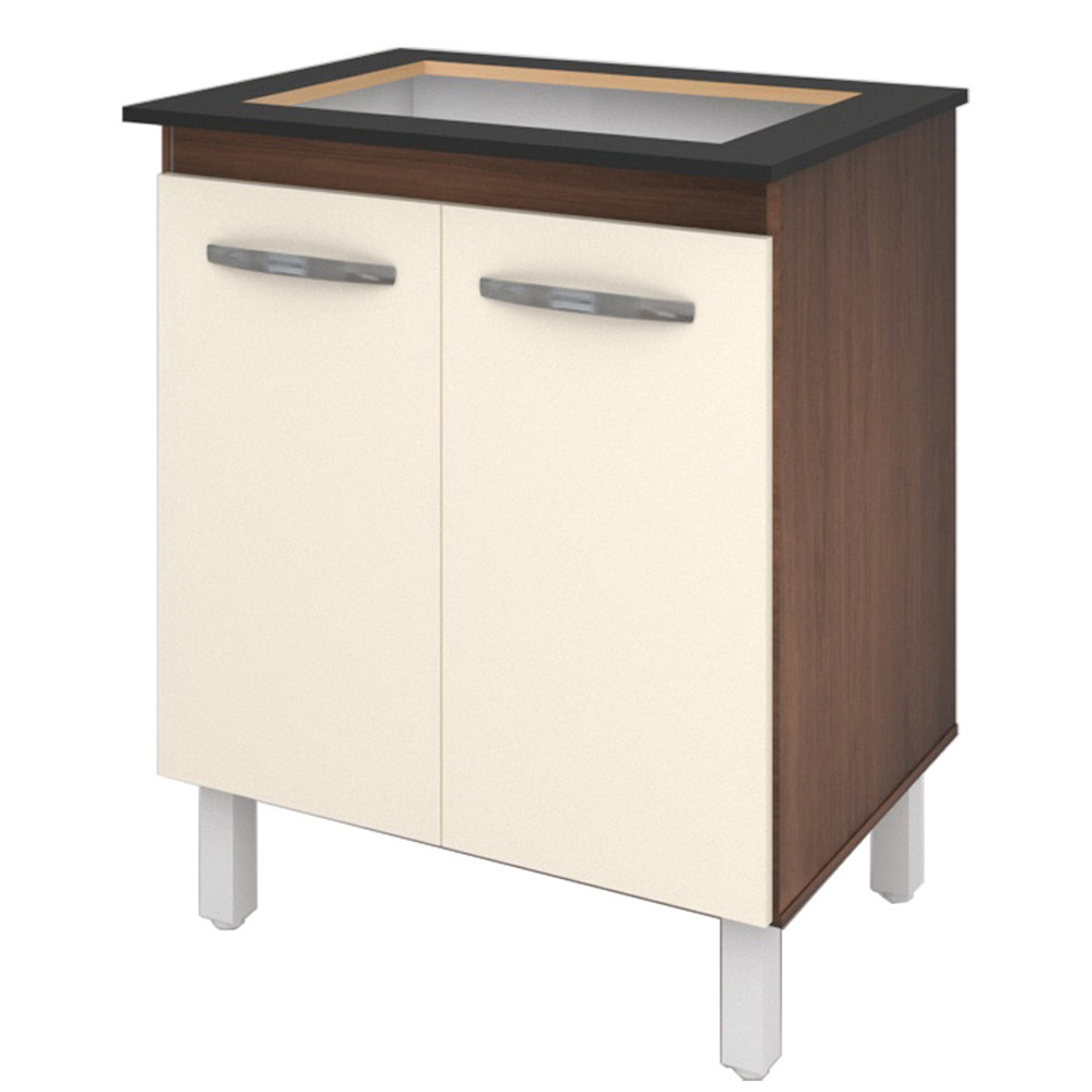 Balcao 75 cm Com Tampo Para Cooktop 4 Bocas 9250 Savana Off White Mobbs