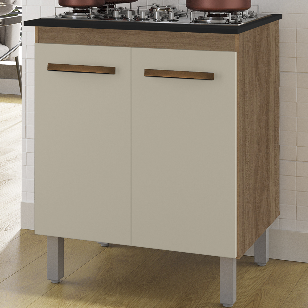Balcao 75 cm Com Tampo Para Cooktop 4 Bocas 9250 Savana Off White Mobbs