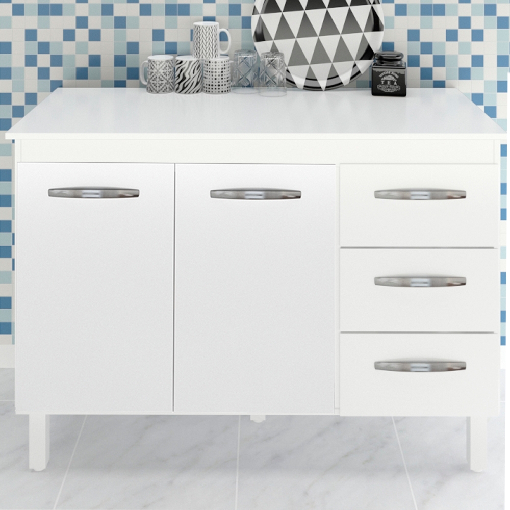 Balcao Com Tampo 120cm 9110x9300 Branco Mobbs