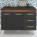 Balcao Com Tampo 120cm 9110x9300 Savana Preto Mobbs