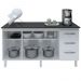 Balcao Com Tampo 150cm 9130x9310 Branco Preto Mobbs