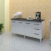 Balcao Com Tampo 150cm 9130x9310 Branco Preto Mobbs