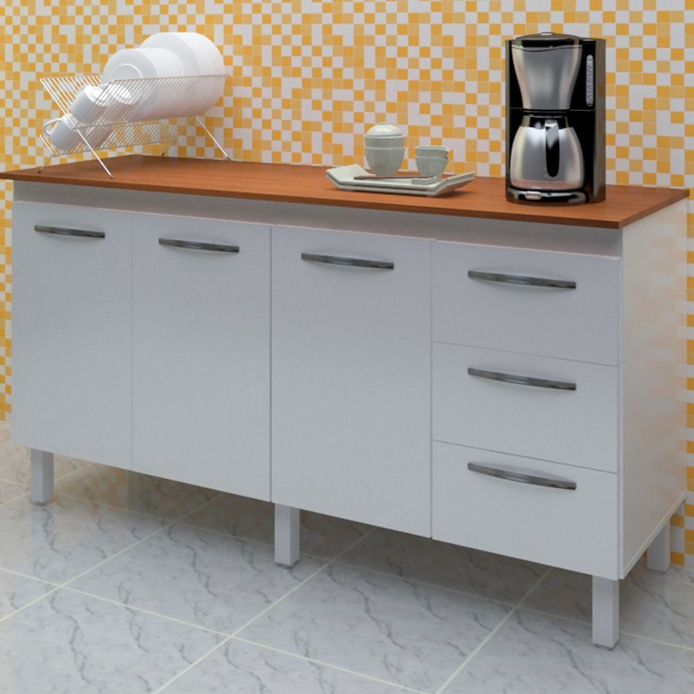 Balcao Com Tampo 150cm 9130x9310 Branco Savana Mobbs