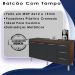 Balcao Com Tampo 150cm 9130x9310 Savana Preto Mobbs