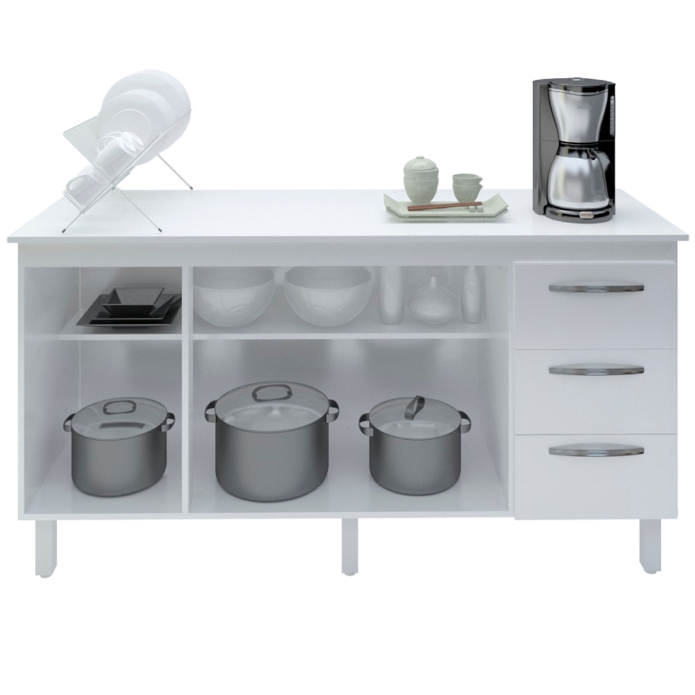 Balcao Com Tampo 160cm 9140X9320 Branco Mobbs