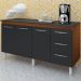 Balcao Com Tampo 160cm 9140X9320 Preto Savana Mobbs