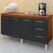 Balcao Com Tampo 160cm 9140X9320 Savana Preto Mobbs