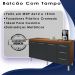 Balcao Com Tampo 160cm 9140X9320 Savana Preto Mobbs