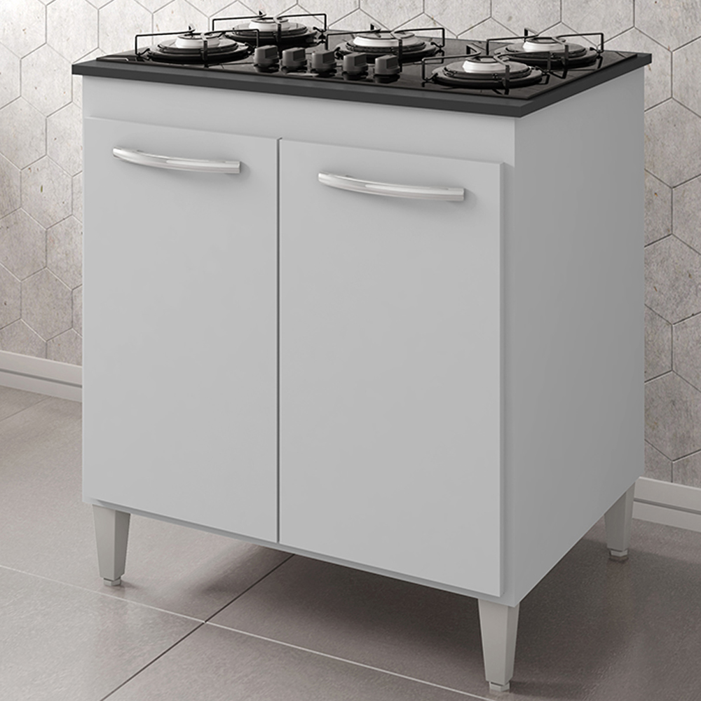 Balcao Com Tampo 70cm Para Cooktop 5 Bocas 9255 Branco Mobbs