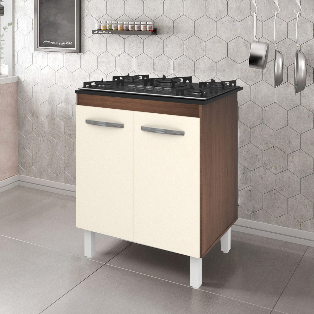 Balcao Com Tampo 70cm Para Cooktop 5 Bocas 9255 Savana Off White Mobbs