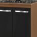 Balcao Com Tampo 70cm Para Cooktop 5 Bocas 9255 Savana Preto Mobbs