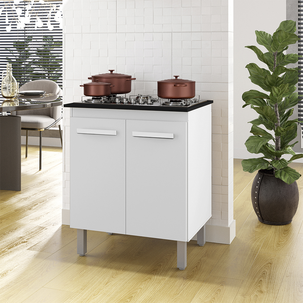 Balcao Com Tampo 75 cm Para Cooktop 5 Bocas 9255 Branco Mobbs