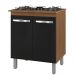Balcao Com Tampo 75 cm Para Cooktop 5 Bocas 9255 Savana Preto Mobbs