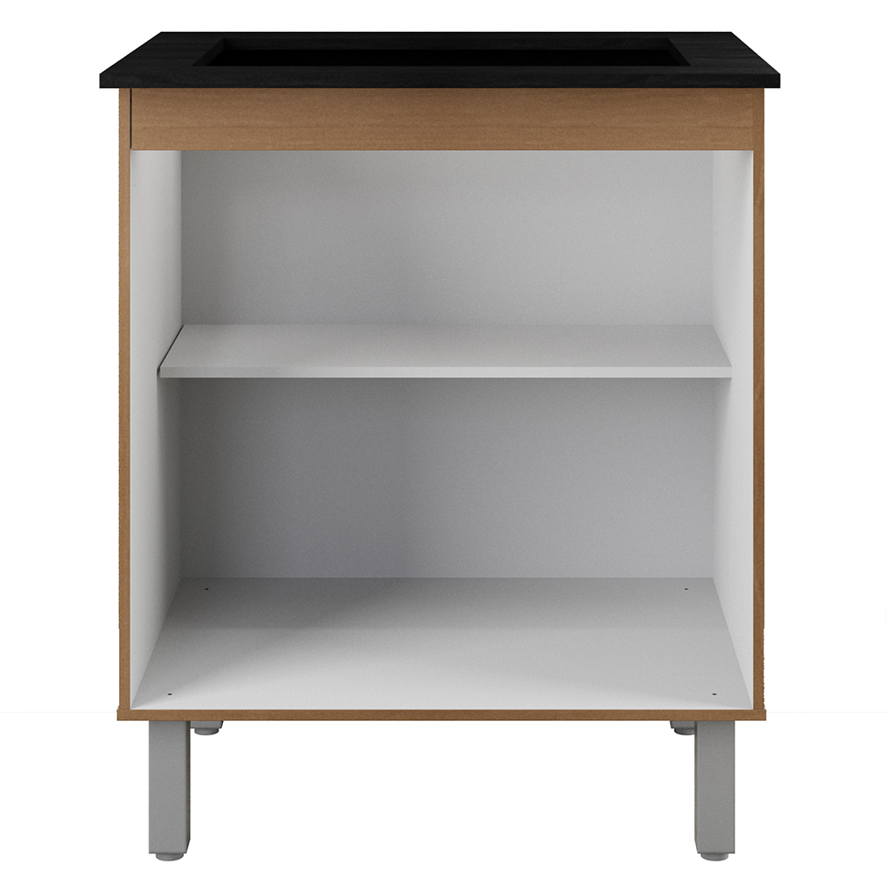 Balcao Com Tampo 75 cm Para Cooktop 5 Bocas 9255 Savana Preto Mobbs