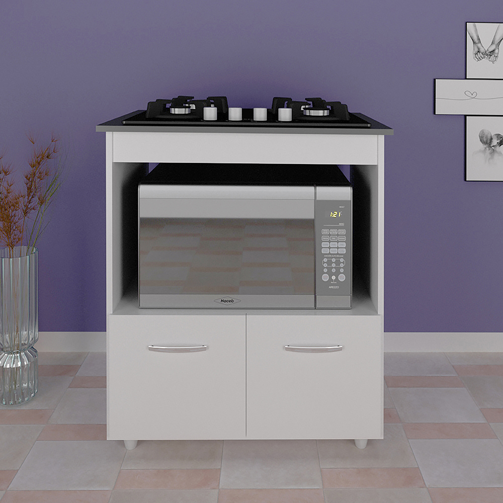 Balcao Com Tampo Cooktop 4 Bocas 75cm 9440 Branco Mobbs
