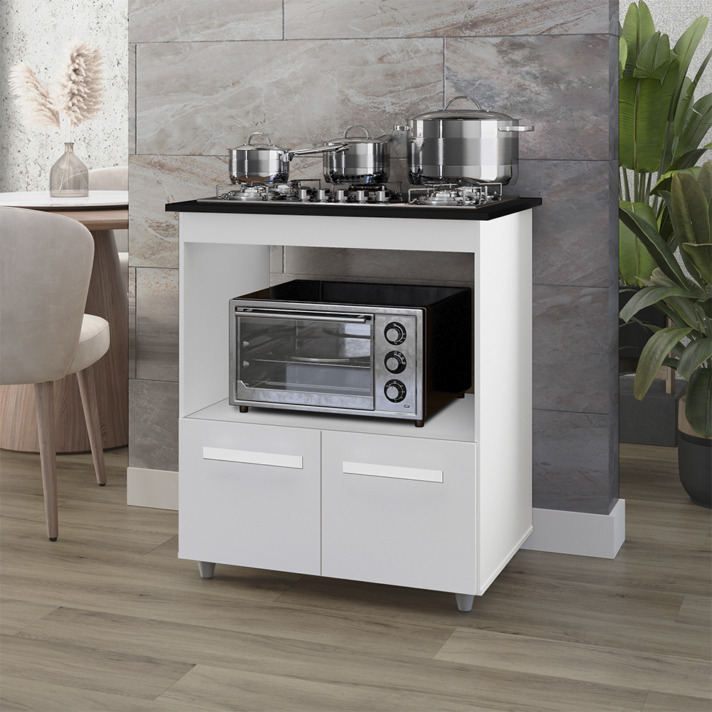 Balcao Com Tampo Cooktop 4 Bocas 75cm 9440 Branco Mobbs