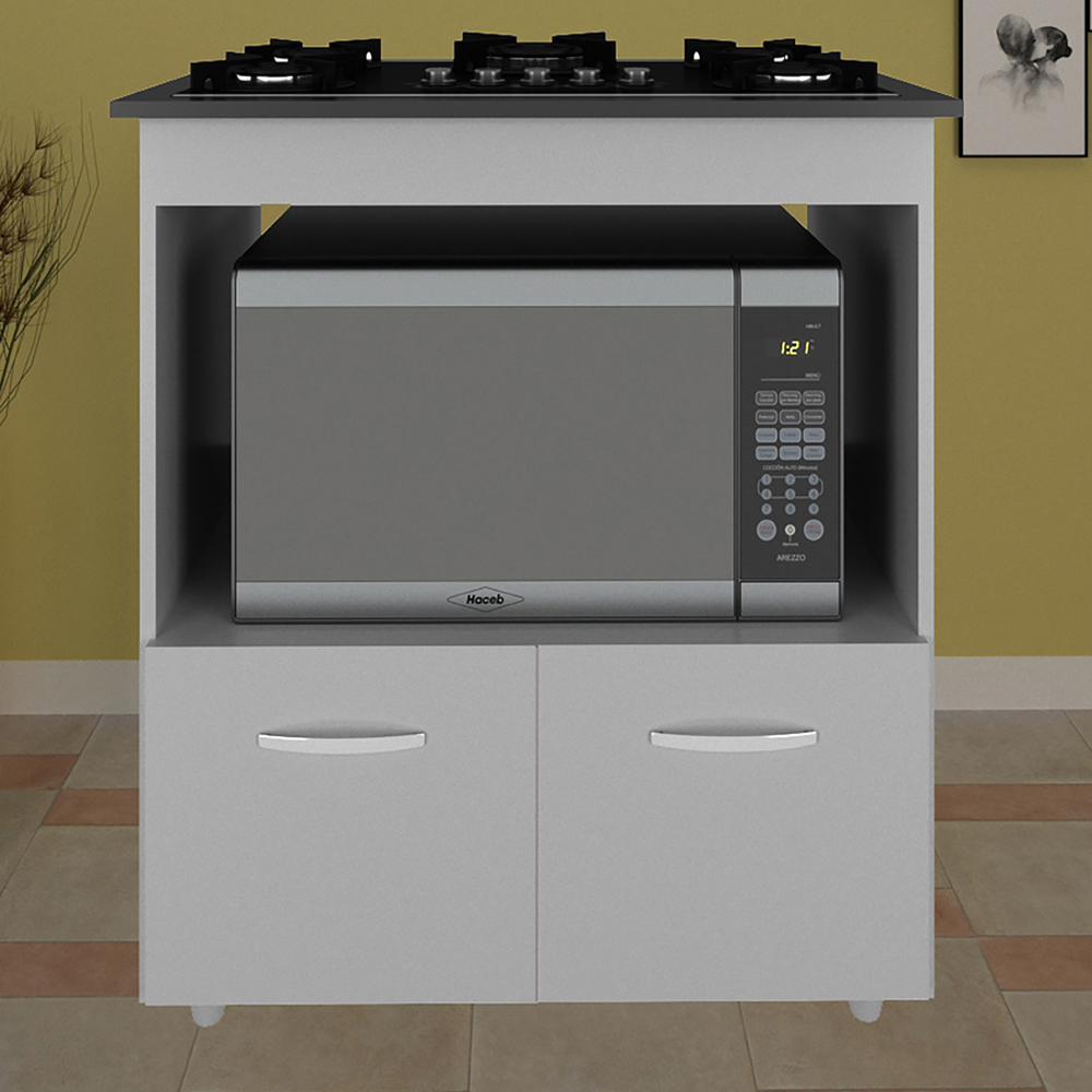 Balcao Com Tampo Cooktop 5 Bocas 75cm 9445 Branco Mobbs