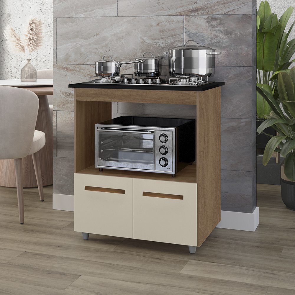 Balcao Com Tampo Cooktop 5 Bocas 75cm 9445 Savana Off White Mobbs