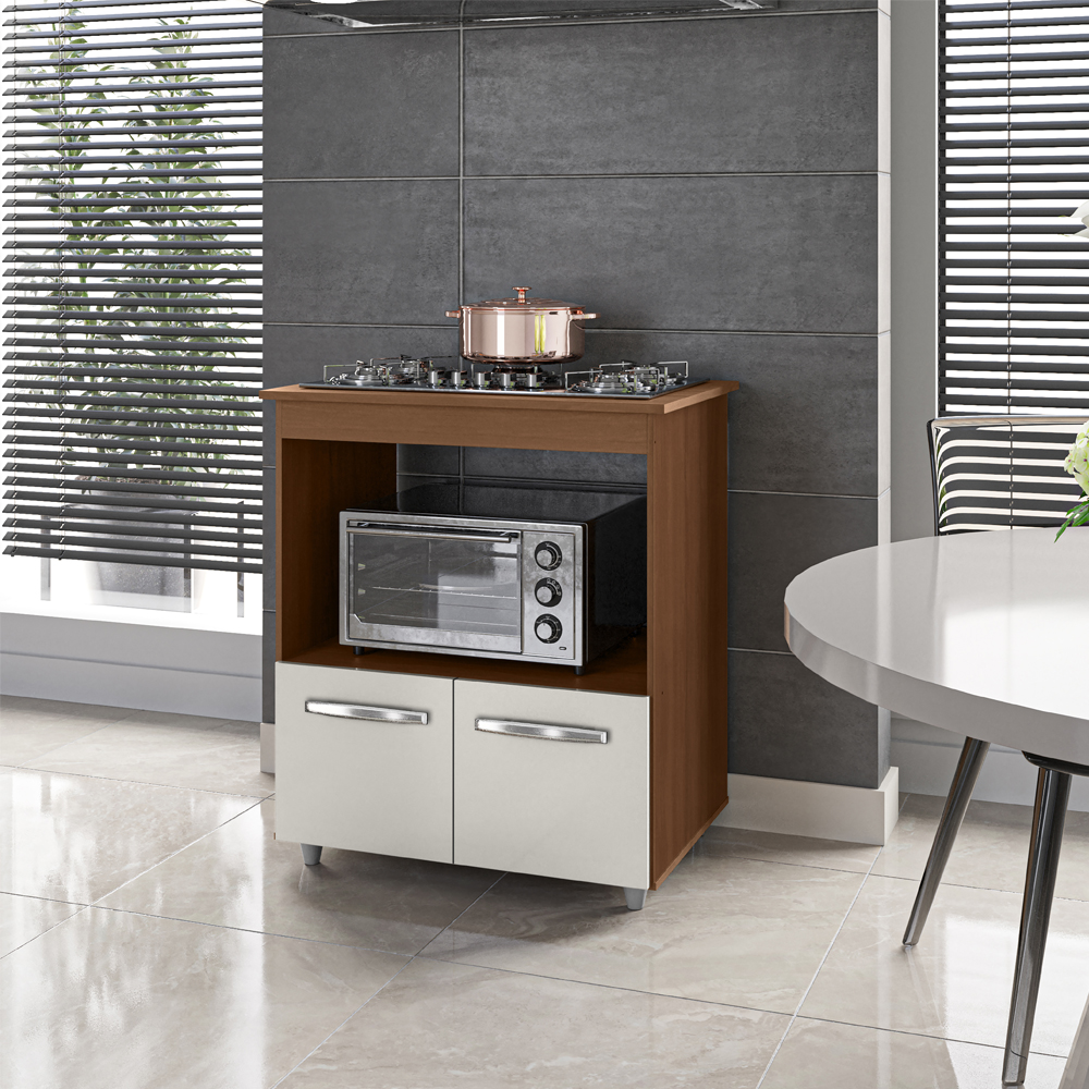 Balcao Com Tampo Cooktop 5 Bocas 75cm 9445 Savana Off White Mobbs