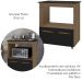 Balcao Com Tampo Cooktop 5 Bocas 75cm 9445 Savana Preto Mobbs