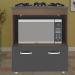 Balcao Com Tampo Cooktop 5 Bocas 75cm 9445 Savana Preto Mobbs