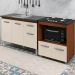 Balcao Cooktop 4 Bocas e Pia 120cm Savana Off White Mobbs