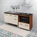 Balcao Cooktop 4 Bocas e Pia 120cm Savana Off White Mobbs