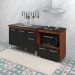 Balcao Cooktop 4 Bocas e Pia 120cm Savana Preto Mobbs