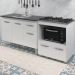 Balcao Cooktop 5 Bocas e Pia 120cm Branco Mobbs