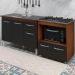 Balcao Cooktop 5 Bocas e Pia 120cm Savana Preto Mobbs