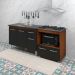 Balcao Cooktop 5 Bocas e Pia 120cm Savana Preto Mobbs