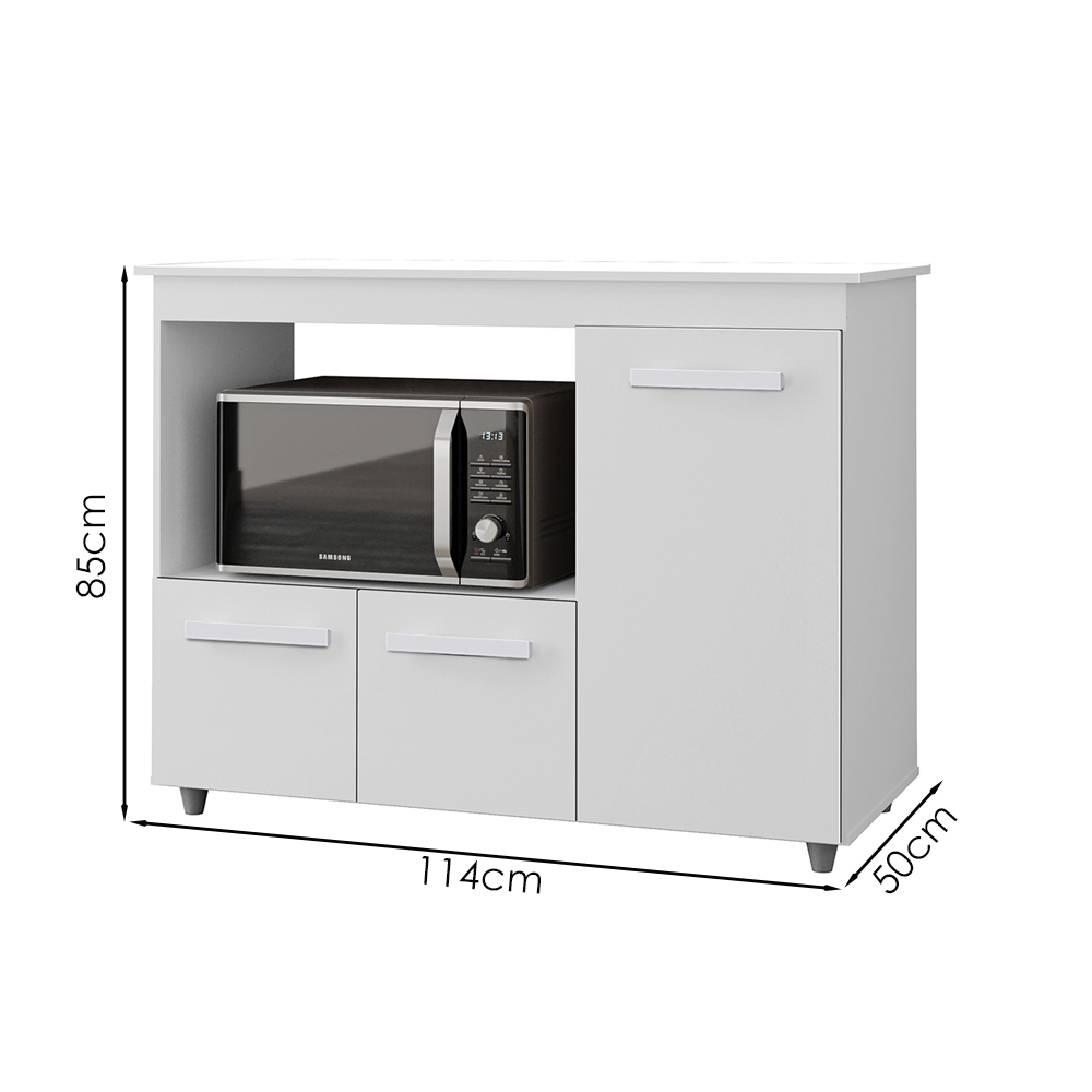 Balcao Multiuso 3 Portas 114cm 9480 Branco Mobbs