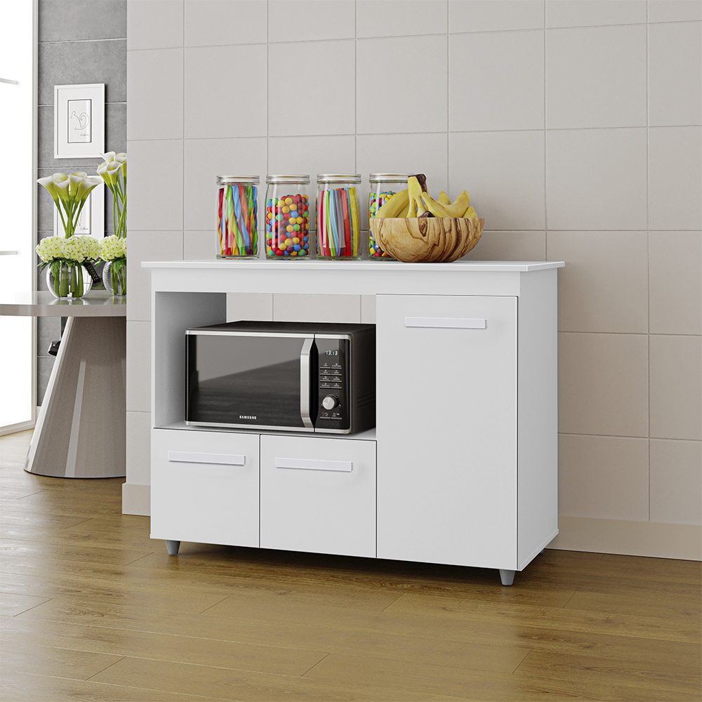 Balcao Multiuso 3 Portas 114cm 9480 Branco Mobbs
