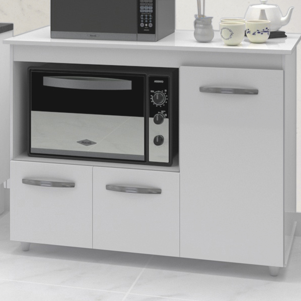 Balcao Multiuso 3 Portas 114cm 9480 Branco Mobbs