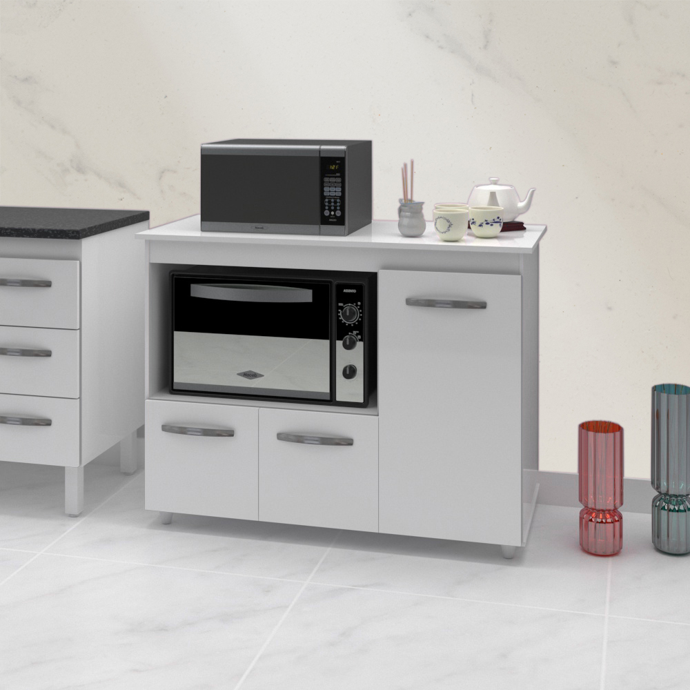 Balcao Multiuso 3 Portas 114cm 9480 Branco Mobbs