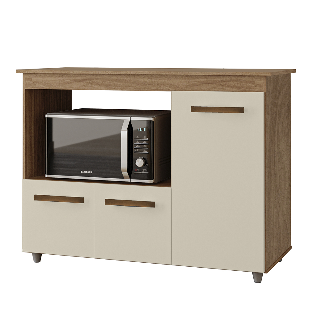 Balcao Multiuso 3 Portas 114cm 9480 Savana Off White Mobbs