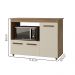 Balcao Multiuso 3 Portas 114cm 9480 Savana Off White Mobbs