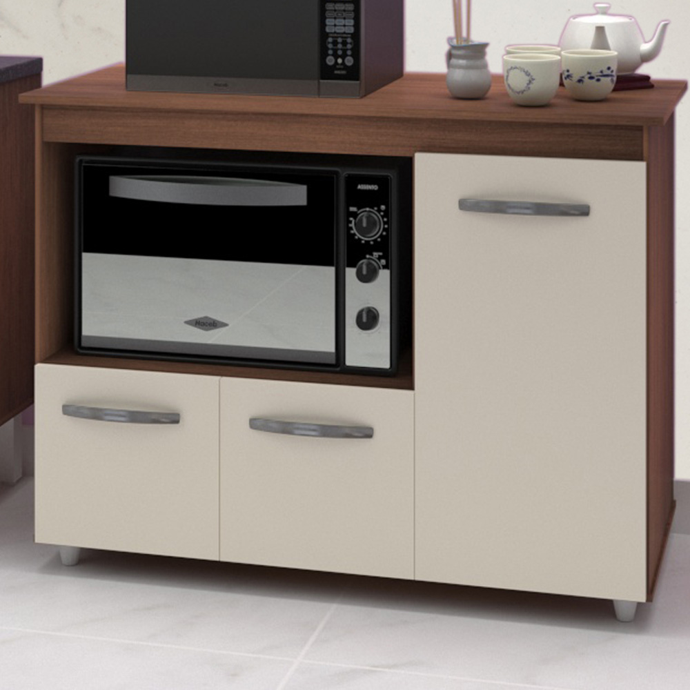 Balcao Multiuso 3 Portas 114cm 9480 Savana Off White Mobbs
