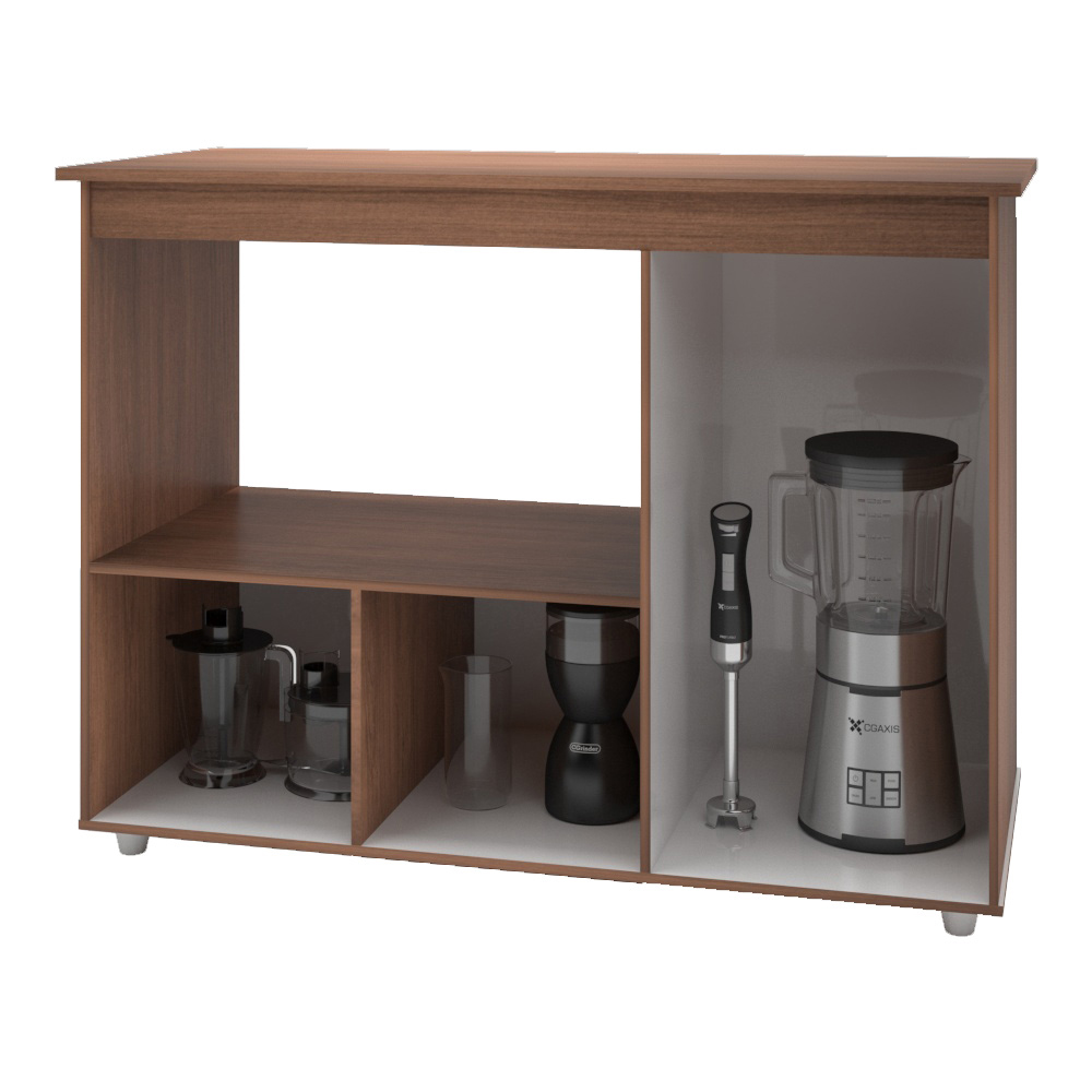 Balcao Multiuso 3 Portas 114cm 9480 Savana Preto Mobbs