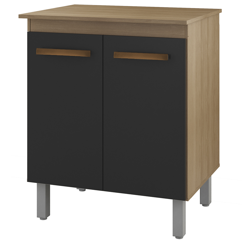 Balcao Multiuso 75 cm 2 Portas 9240 Savana Preto Mobbs