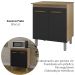 Balcao Multiuso 75 cm 2 Portas 9240 Savana Preto Mobbs