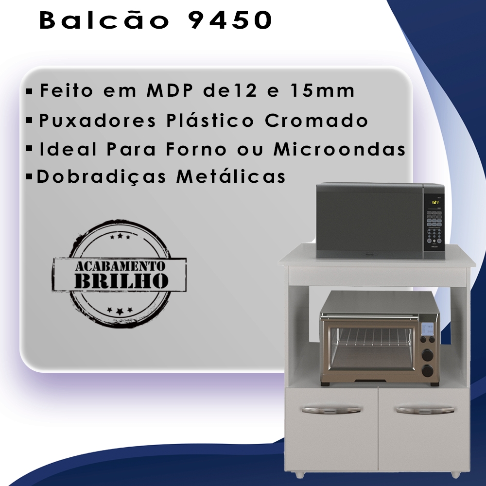 Balcao Multiuso Com Nicho 75cm 9450 Branco Mobbs
