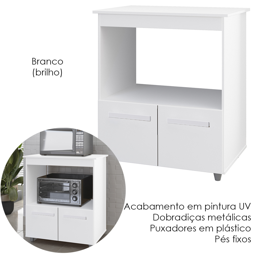 Balcao Multiuso Com Nicho 75cm 9450 Branco Mobbs