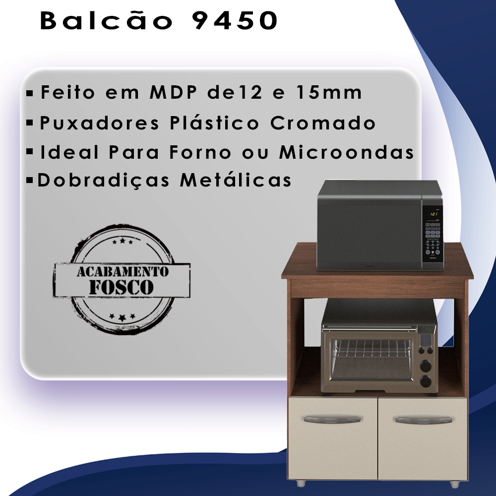 Balcao Multiuso Com Nicho 75cm 9450 Savana Off White Mobbs